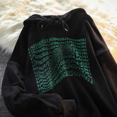 Sudadera extragrande con estampado de letras de Loca People en blanco y negro